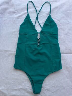 Benoa Swim Teal Lace-Up One-Piece Swimsuit
